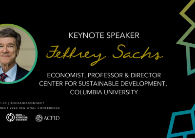 World-renowned economist Jeffrey Sachs announced as an Oceania Connect keynote speaker