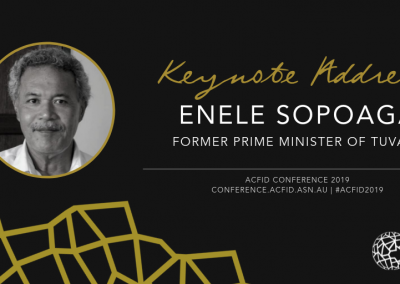 Former PM of Tuvalu Announced as ACFID Keynote Speaker