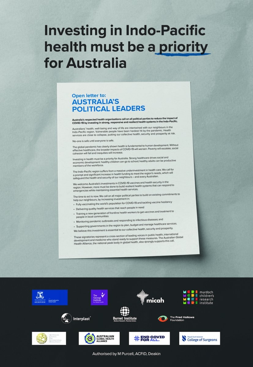 Open Letter Australian Full Page Advert