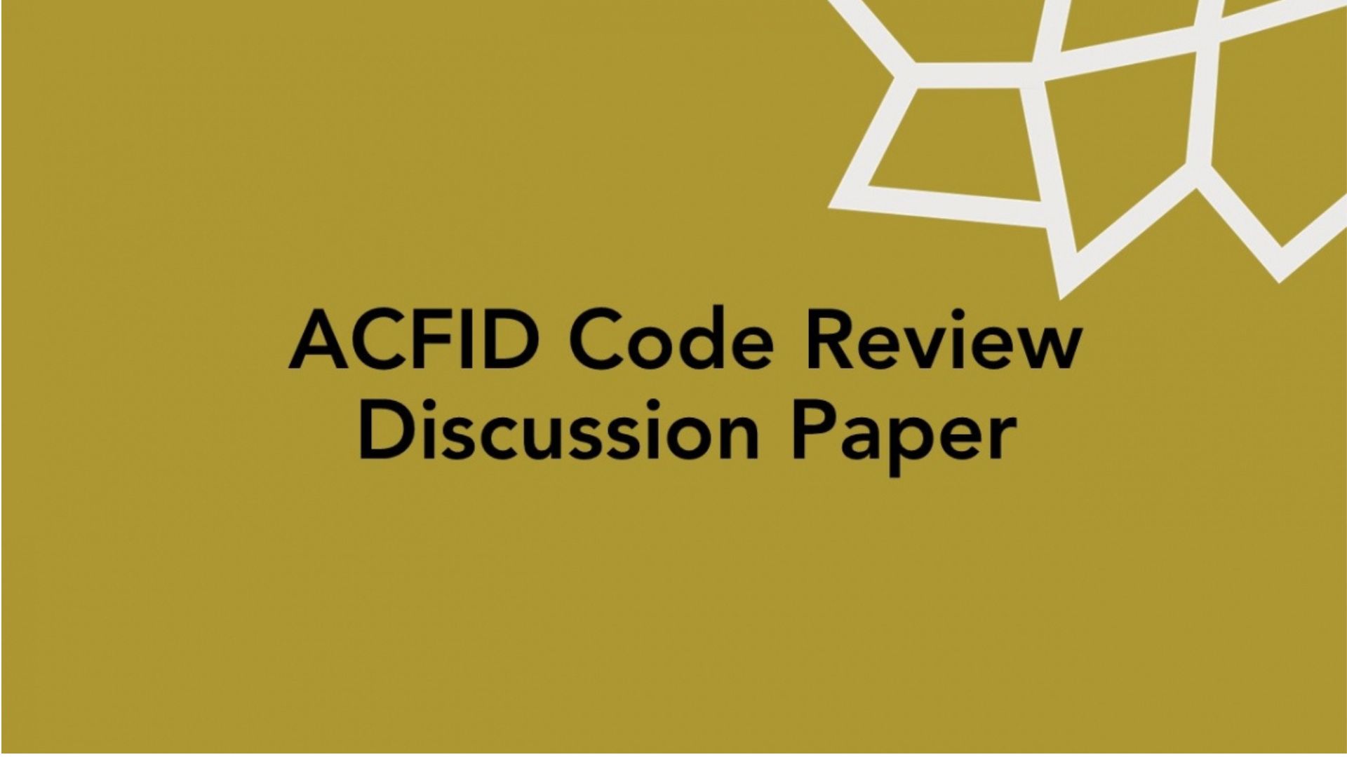 ACFID Code Review Discussion Paper - words on gold background
