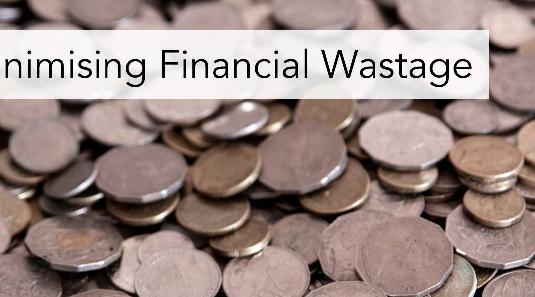 Minimising Financial Waste - written atop coins