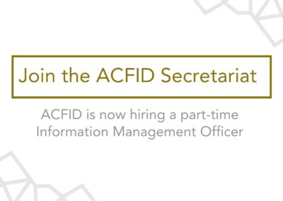 Join the ACFID Team! Now hiring a part-time Information Management Officer