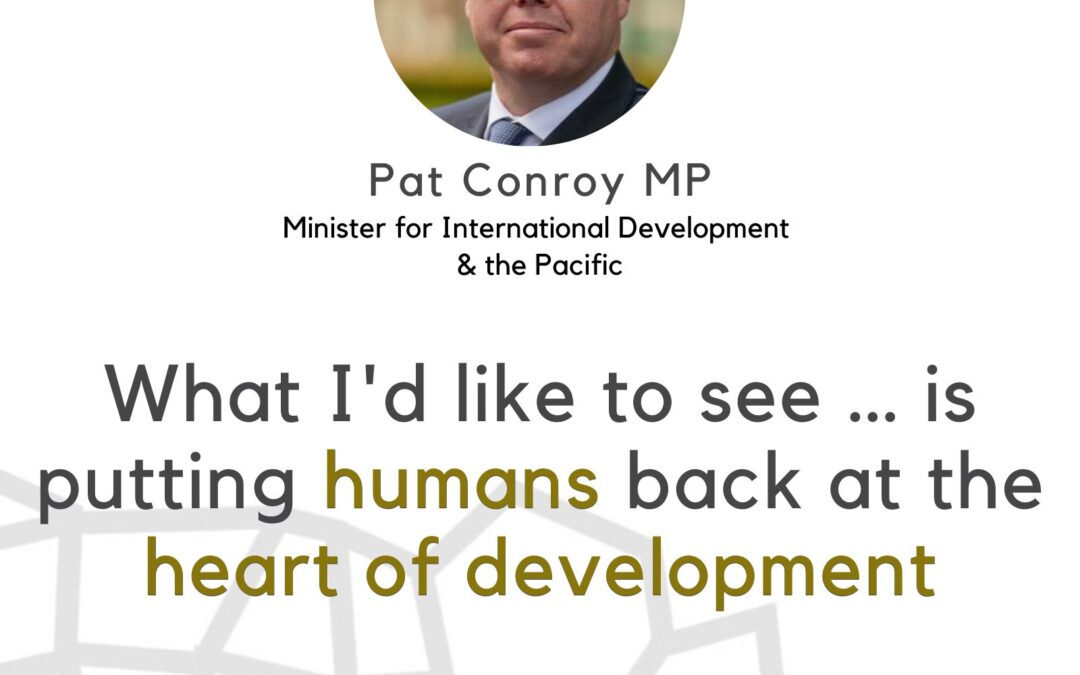the Hon Pat Conroy MP: What I'd like to see is... putting humans back at the heart of development'
