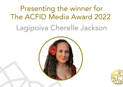 2022 ACFID Media Award: Dr Lagipoiva Cherelle Jackson