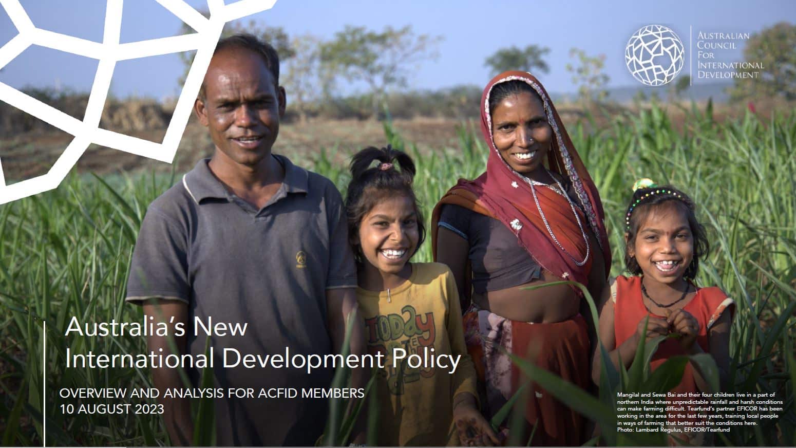 ACFID's Analysis of the International Development Policy Front Cover