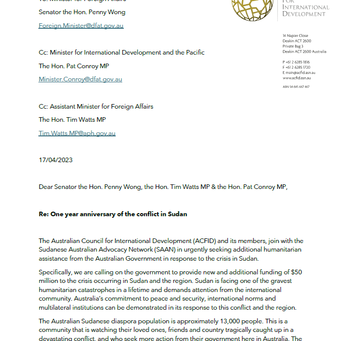 Open Letter to Foreign Minister- Sudan