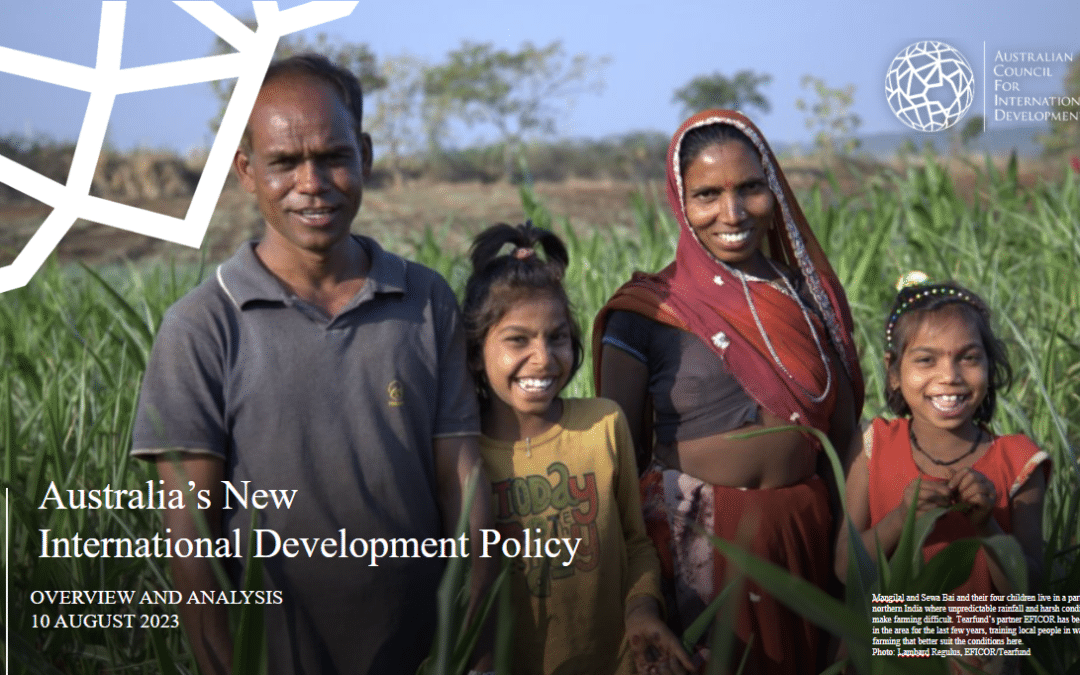 ACFID’s Analysis of the New International Development Policy