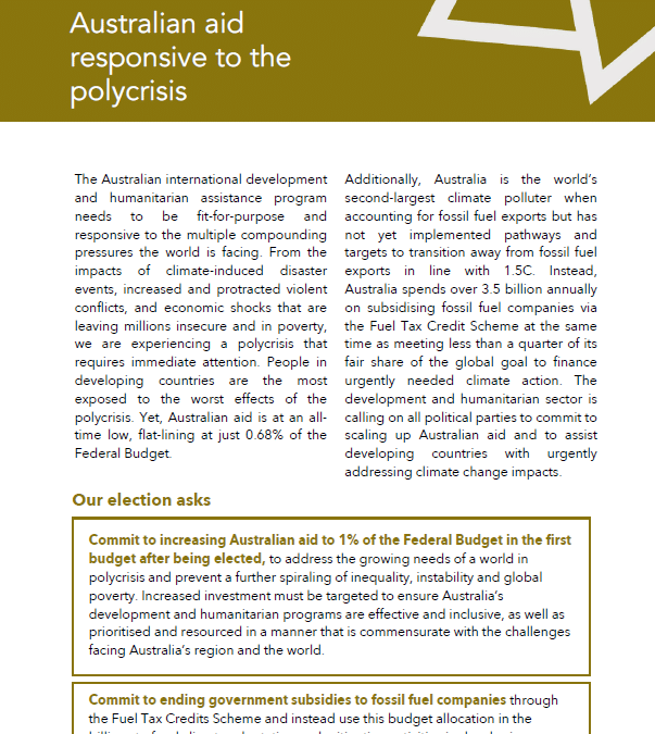 ACFID Federal Election Platform 2025