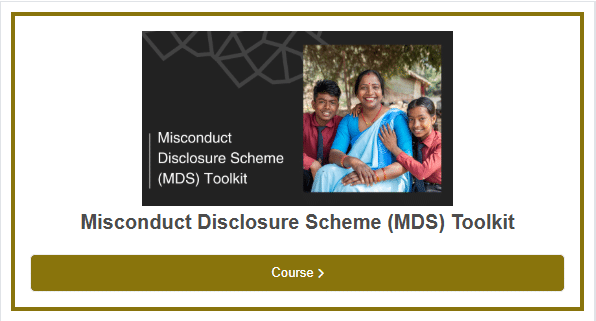 E-Module: Misconduct Disclosure Scheme (MDS) Toolkit