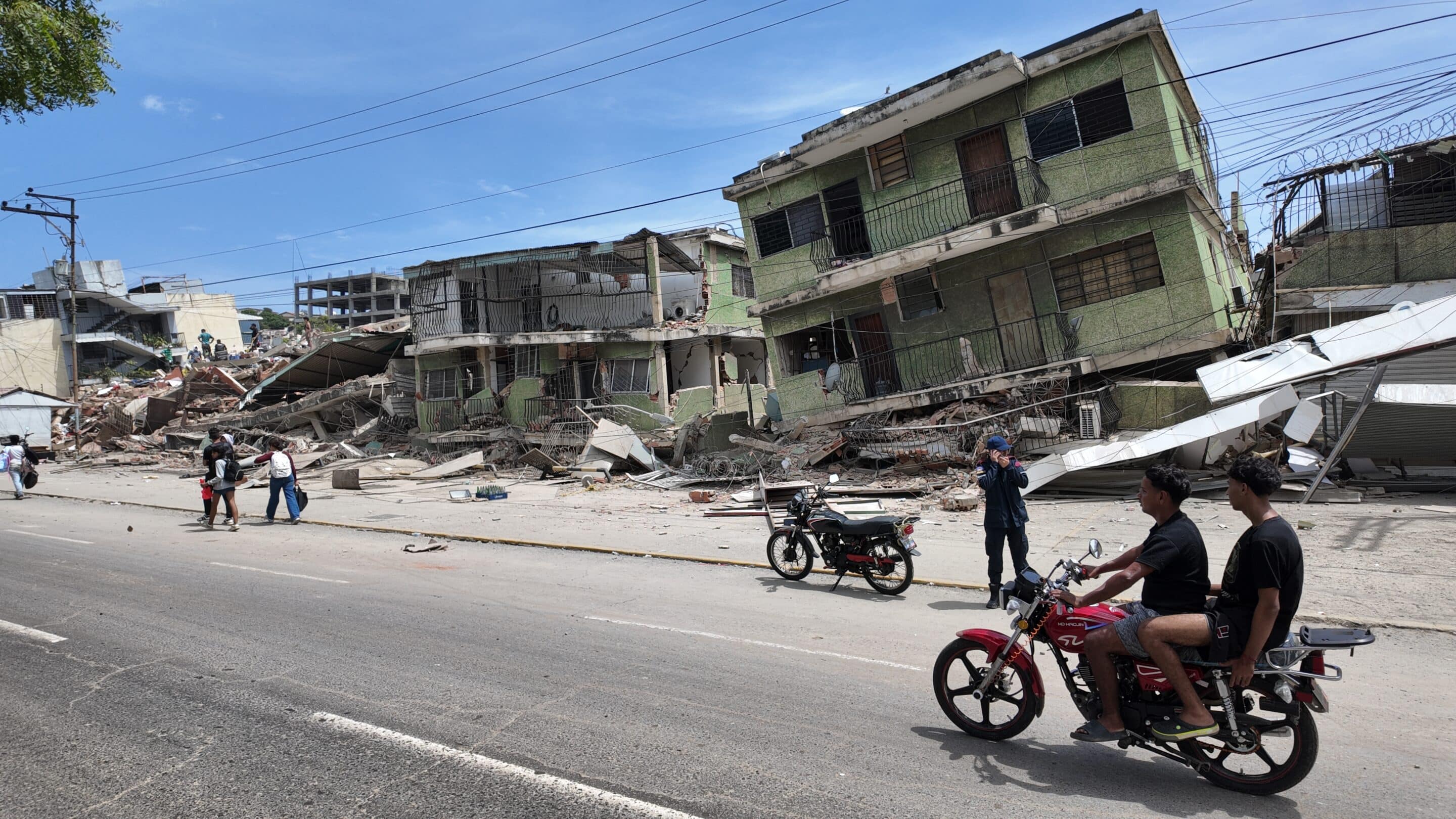 Collapsed and damaged buildings in Venezuela.
